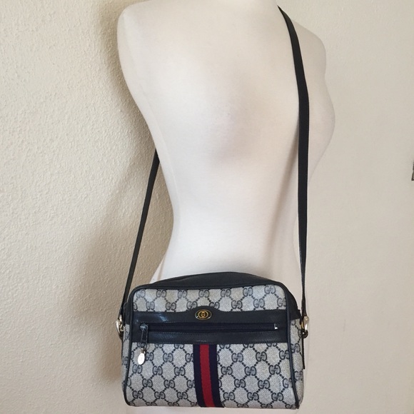 Gucci Handbags - Vintage Gucci Blue Web Crossbody Bag